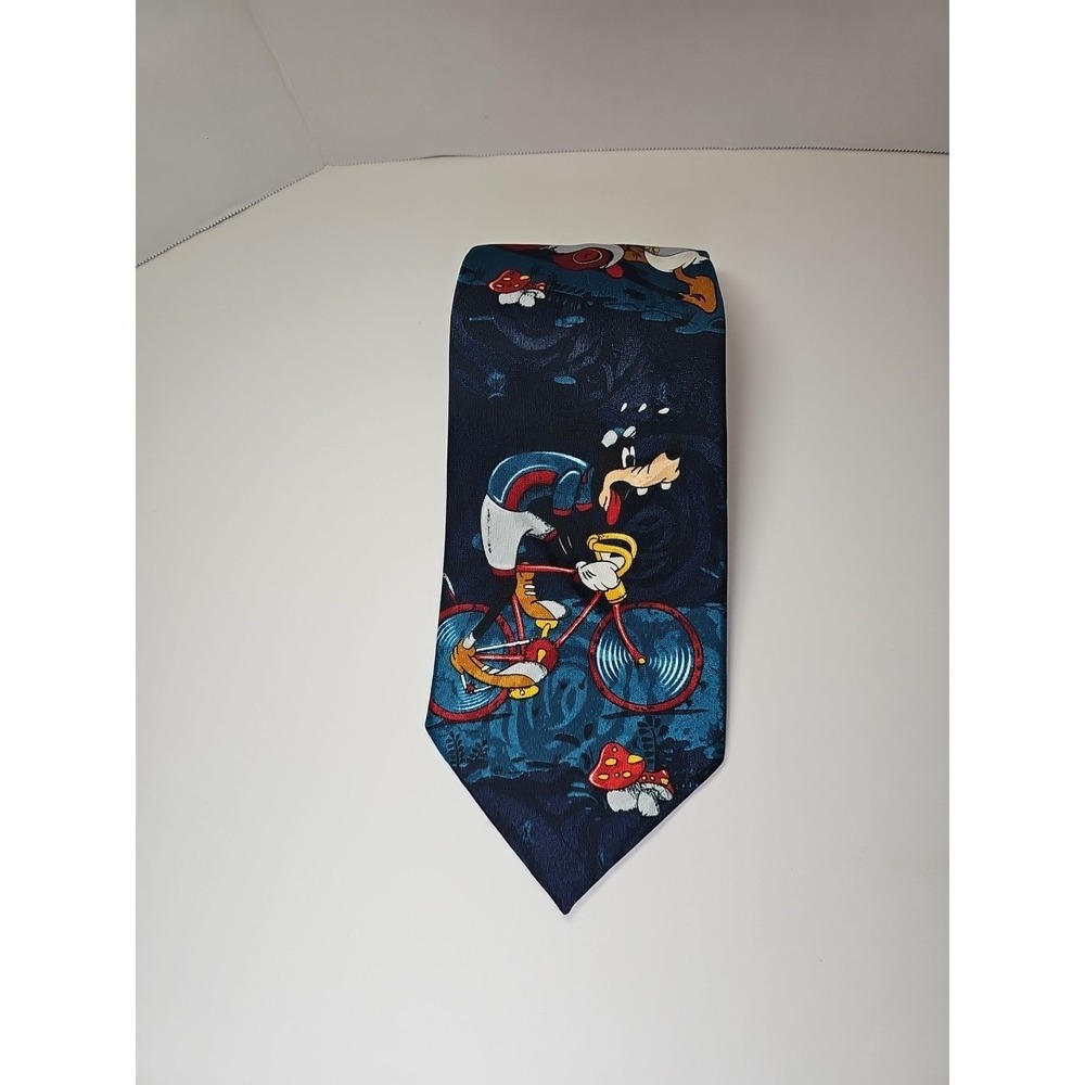 90s Y2k Disney Mickey Unlimited Tie Novelty Goofy Donald Duck Poly